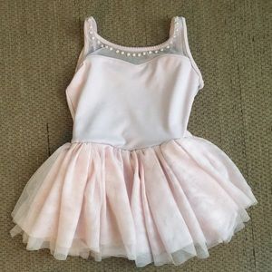 Bloch Girls Size 4-6 Pink Tutu Ballet Leotard with Mesh and Beading Detail
